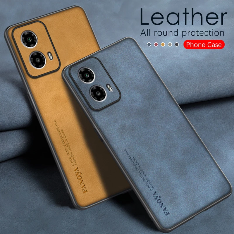 Case for Motorola Moto G34 G 34 Leather Frosted Silicone Protection Full Camera Phone Cover MotorolamotoG34 XT2363-2 Coque