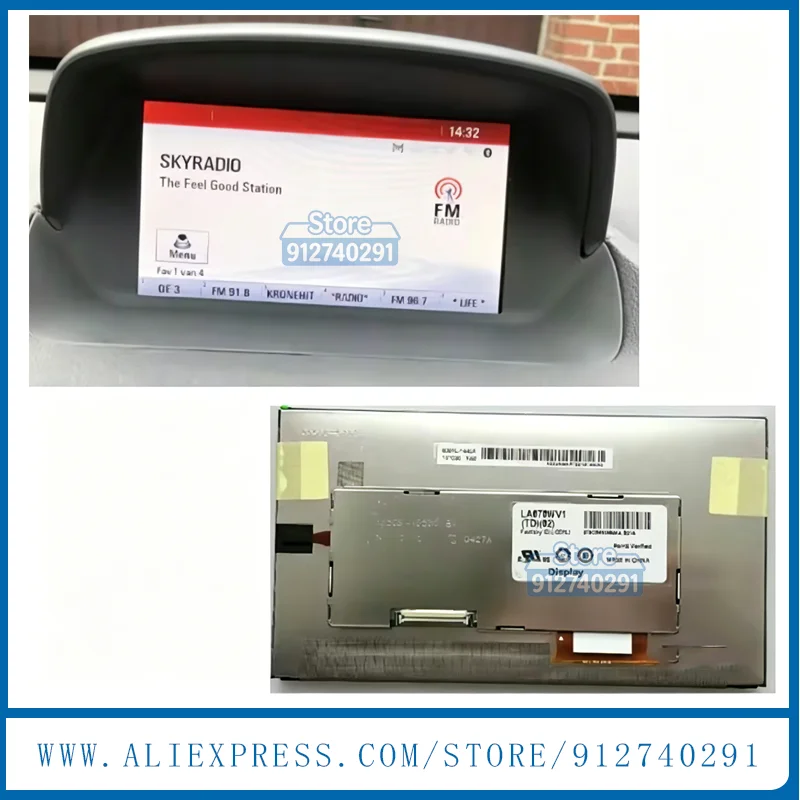 Pantalla LCD NEU MMI para GM 42353388 95247248 22948022 Opel Astra J Mokka Insignia LA070WV1-TD02 Panel LCD de 7 pulgadas