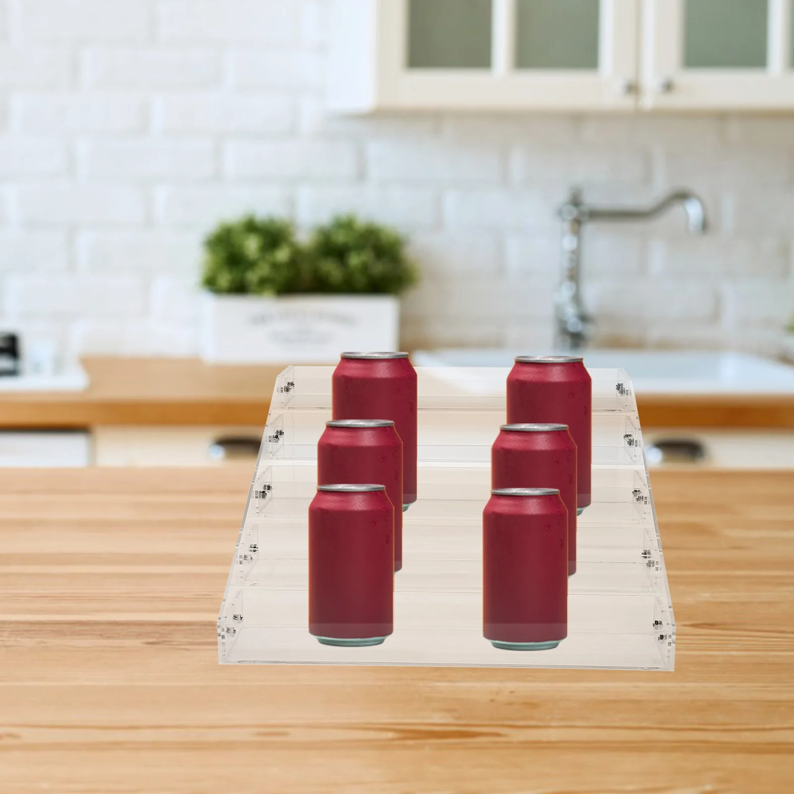 

Beverage Display Rack Acrylic Clear Food Risers for Buffet Table Shelves Storage Party Soda Can Shelf Pop Action ganizers Decor