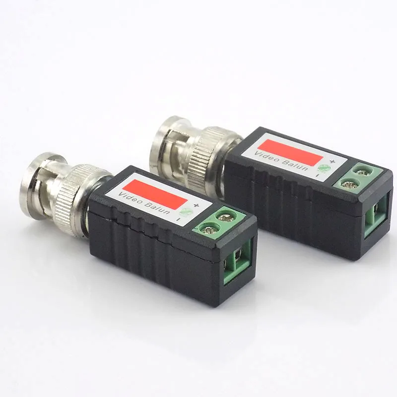 Imagem -04 - Cctv Video Balun Twisted Transceiver Passivo Bnc Macho Coax Cat5 Câmera Utp Cabo Adaptador Coaxial para Analog Cam d5 Par