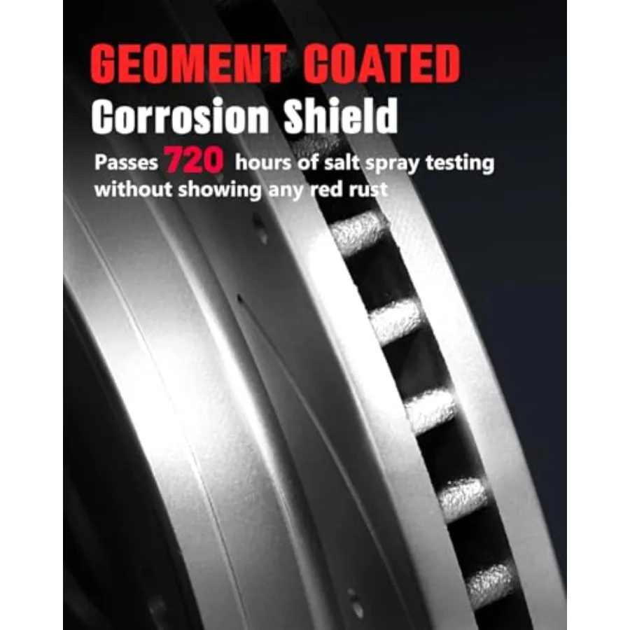 مجموعة وسادات الفرامل الأمامية والدوارات من MOTOREVO متوافقة مع شيفروليه كامارو 2010-2015 دوارات الفرامل المشقوقة المحفورة من السيراميك