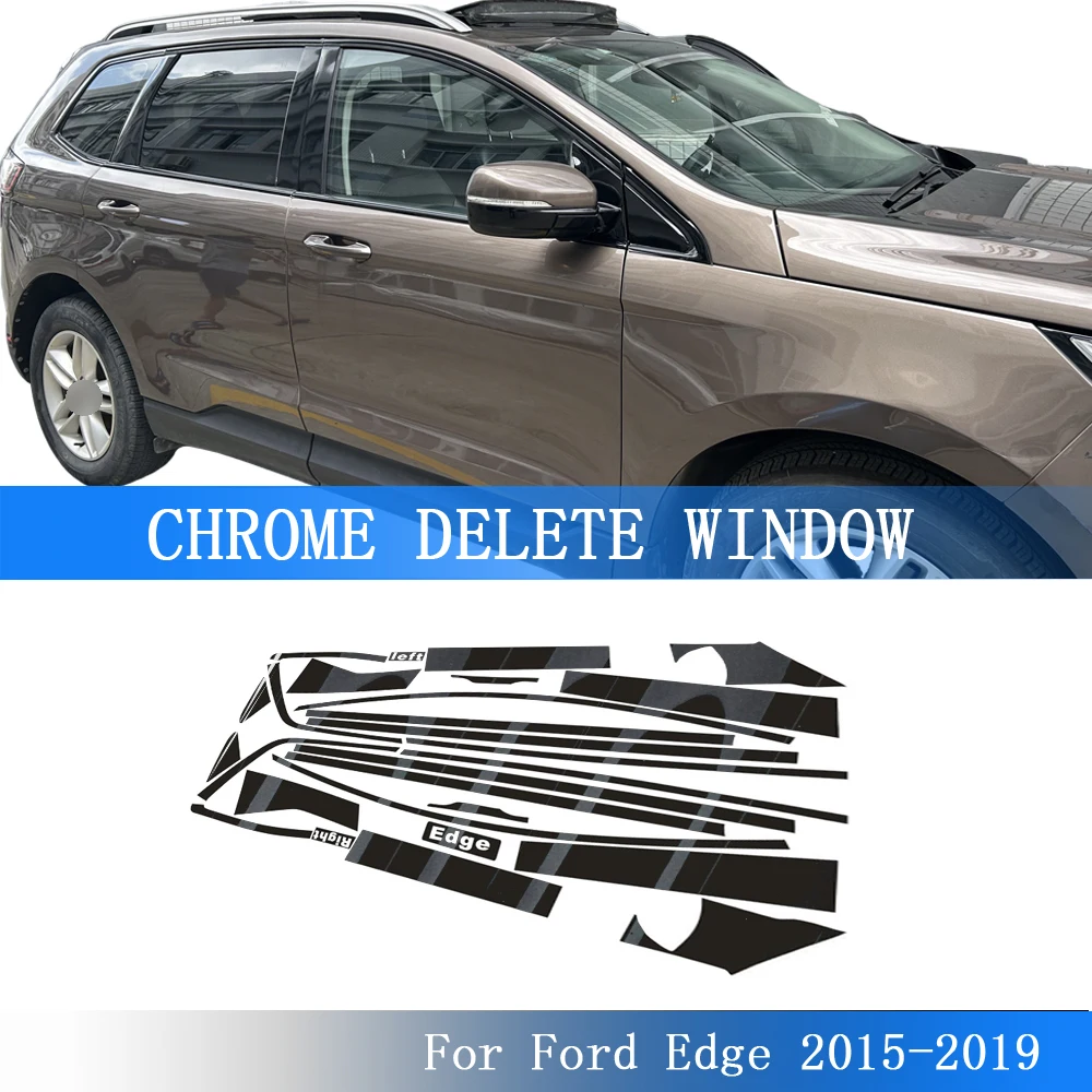 

Glossy Black PVC Car Window Decorative Strip Sticker For Ford Edge 2015-2019 Exterior Protection Accessory