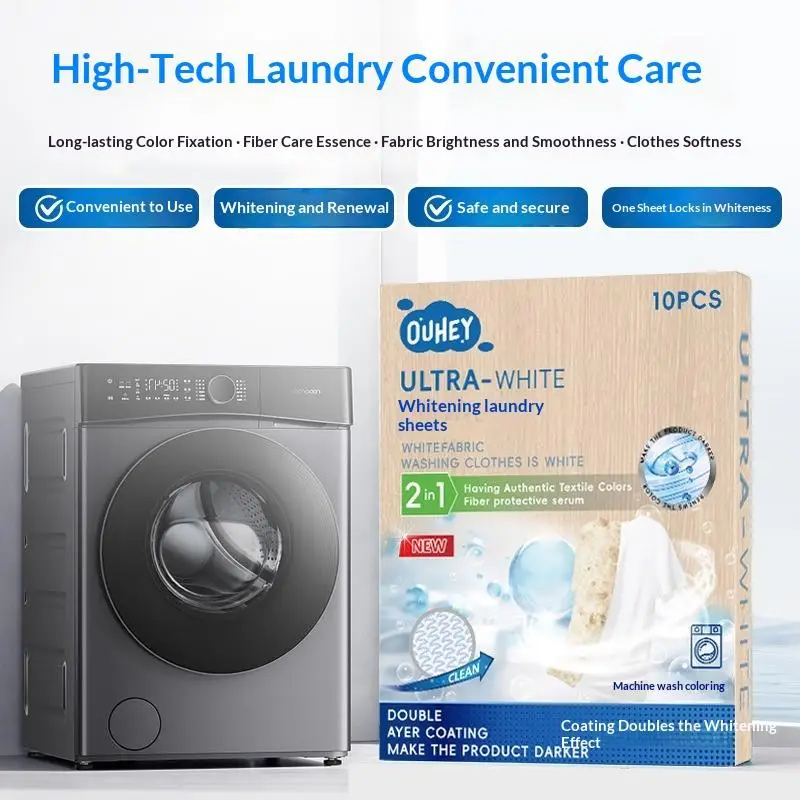 New! 10PCS Laundry Tablets Laundry Paper Anti-Staining Clothes Sheets Anti-String Mixing Color Absorption Washing Accessories
