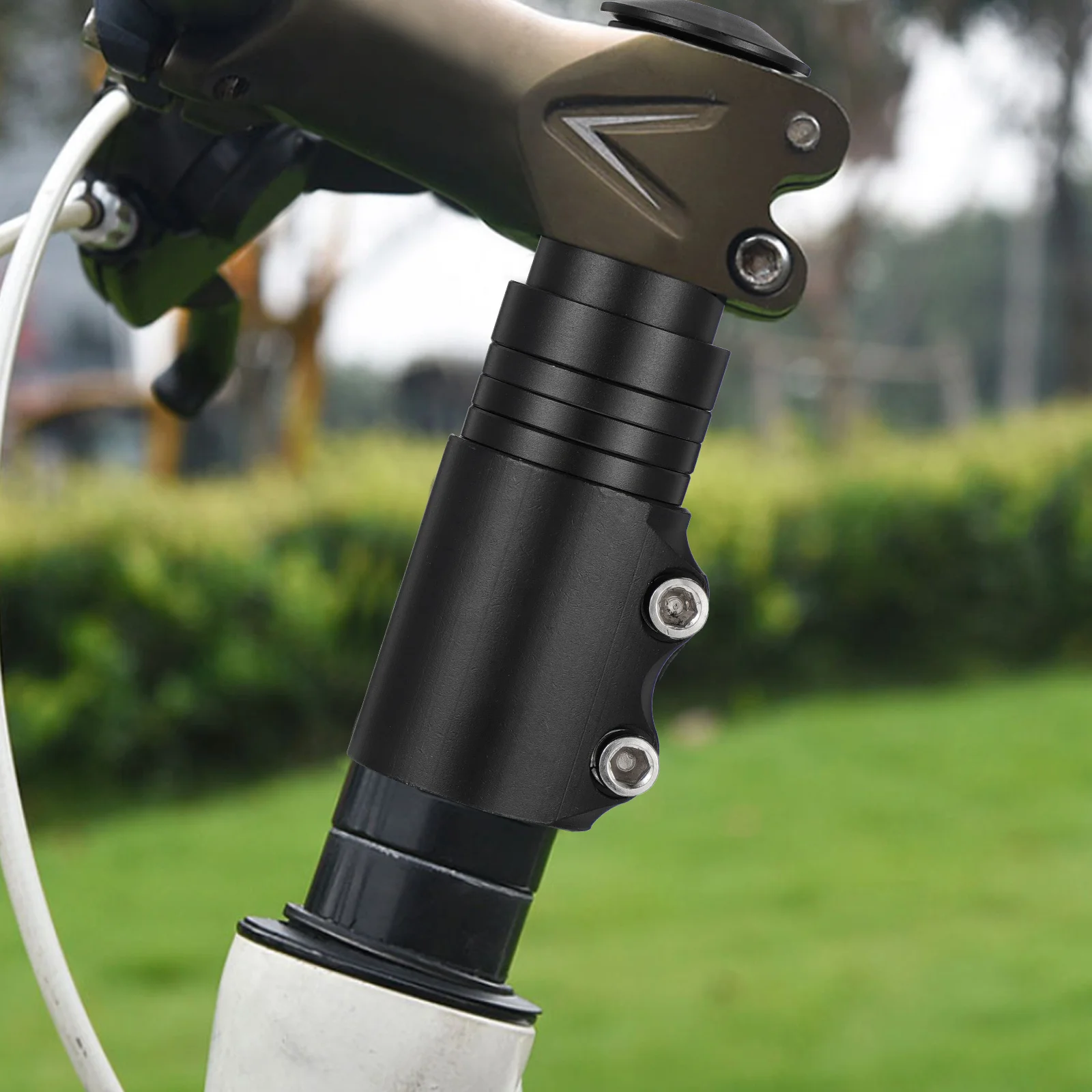 

Bike Handlebar Stem Raiser Heavy Duty Aluminium Extender for Mountain Road Bike Fork Riser Long Ride Extender