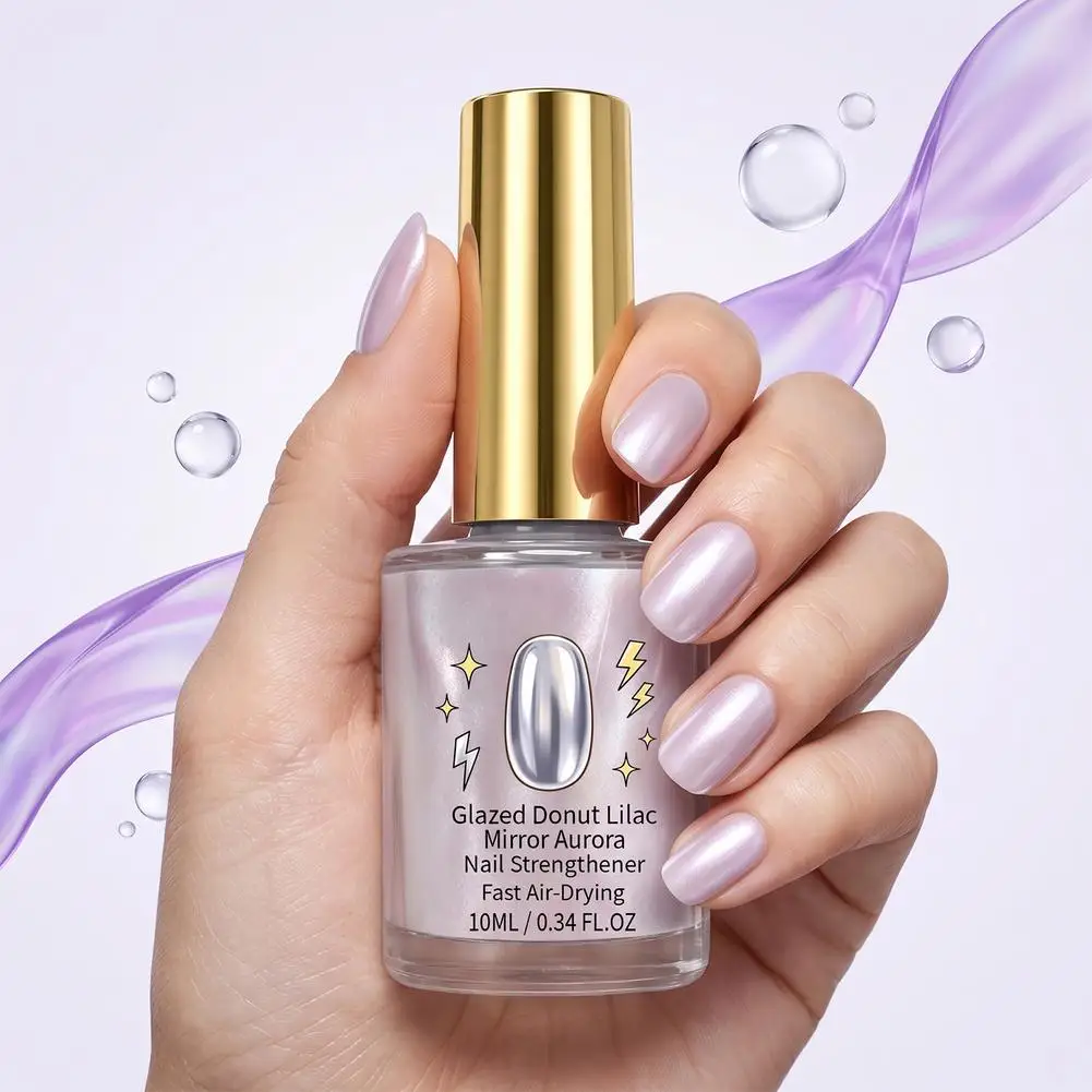 10ml Mirror Aurora Purple Nail Polish Quick Drying No Baking Mild Non-Irritating Durable Color Locking Versatile Makeup