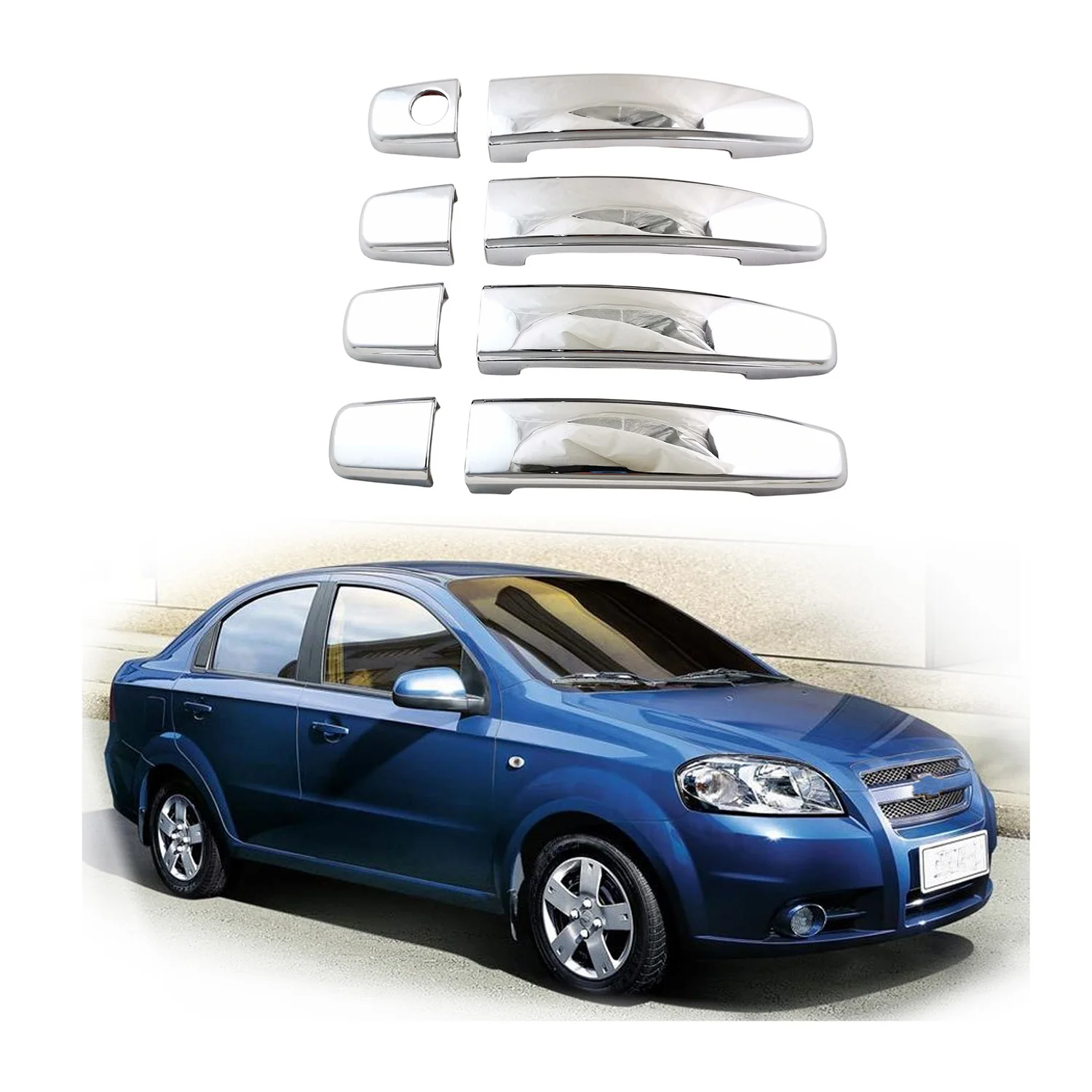 

For Chevrolet Lova Kalos 2006 2007 2008 2009 2010 Chrome Modified Car Accessories Door Handle Bowl Cover Trim Paste Style