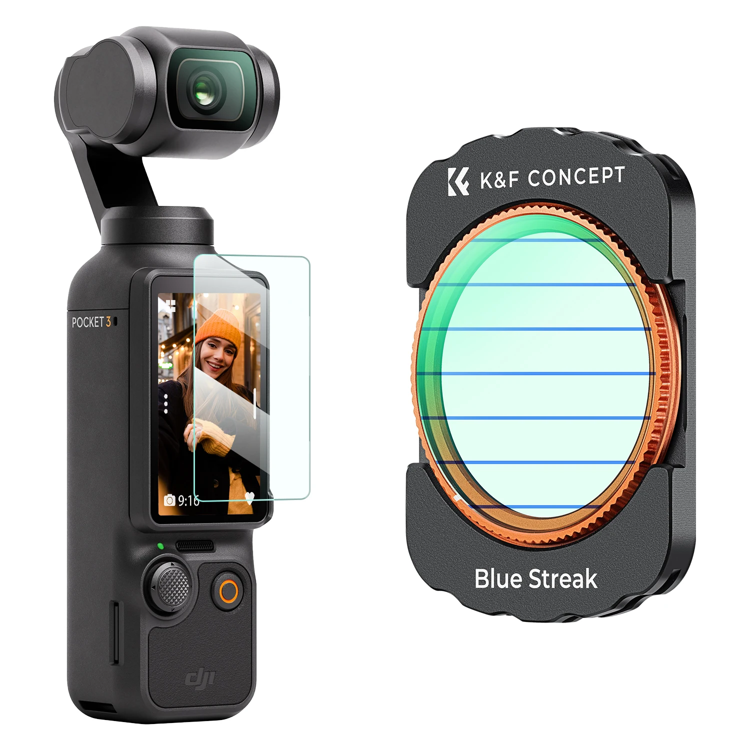 

K&F Concept Blue Streak Filter for DJI OSMO Pocket 3 Multi-coating Water Proof Action Camera Lens Filter