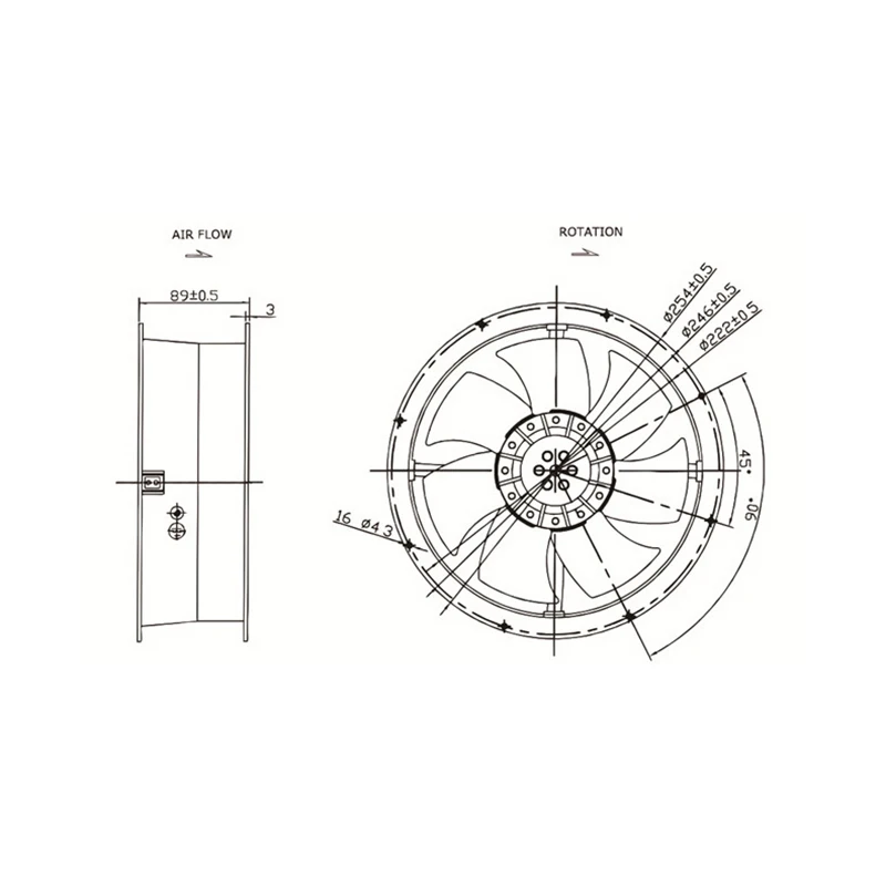 Рисунок 5 - Осевой вентилятор AC220V 25 см 0