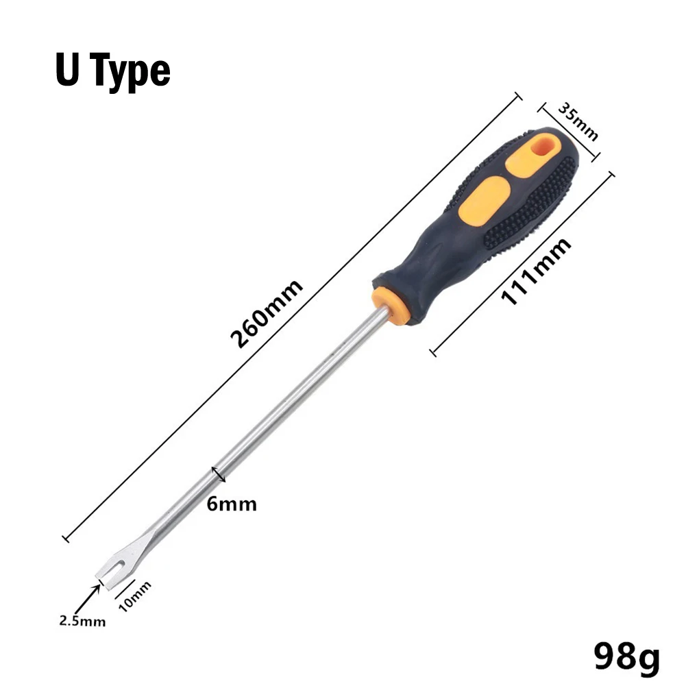 1 Pc Screwdriver Nail Puller Nail Driver Pry Tool Nail Remover U V Type 260mm Repair Tools For Home Workshop Hand Manual Tools