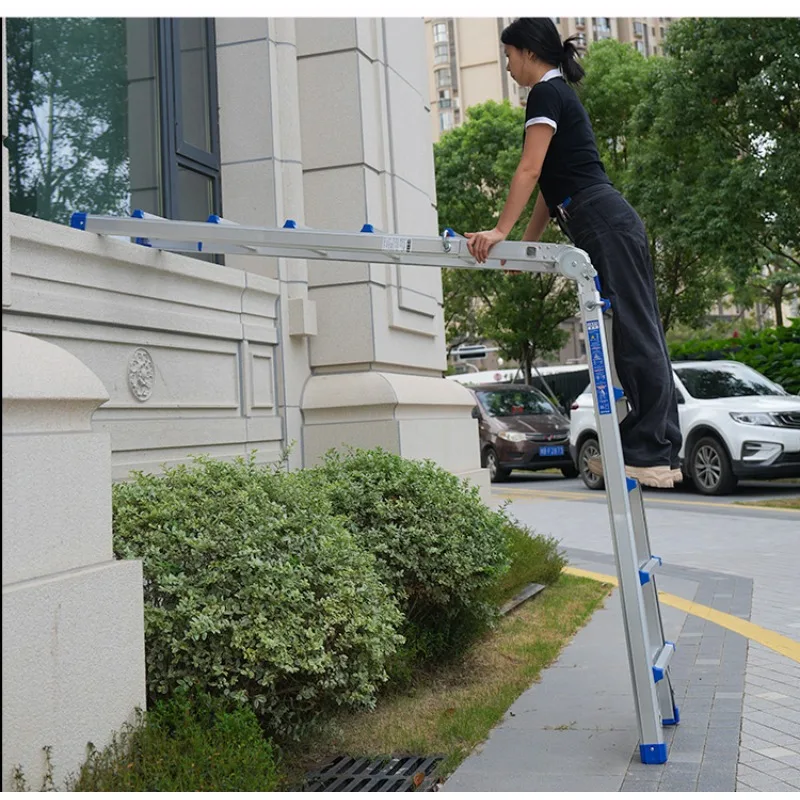 

Household Folding Telescopic Thickened Aluminum Alloy Herringbone Ladder Indoor Multifunctional Portable Engineering Stairs