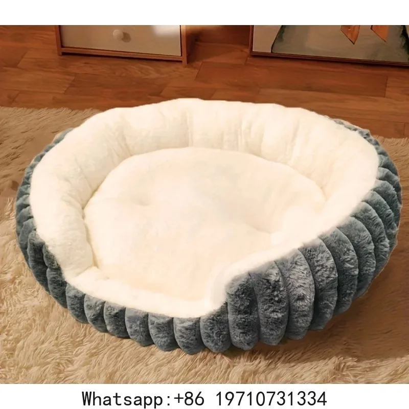 Jumbo Soft Warm Cat Bed - Plush Cozy Puppy Sofa with Backrest, Washable Non-Slip, Polyester Pet Bed for Kittens & Small Dog