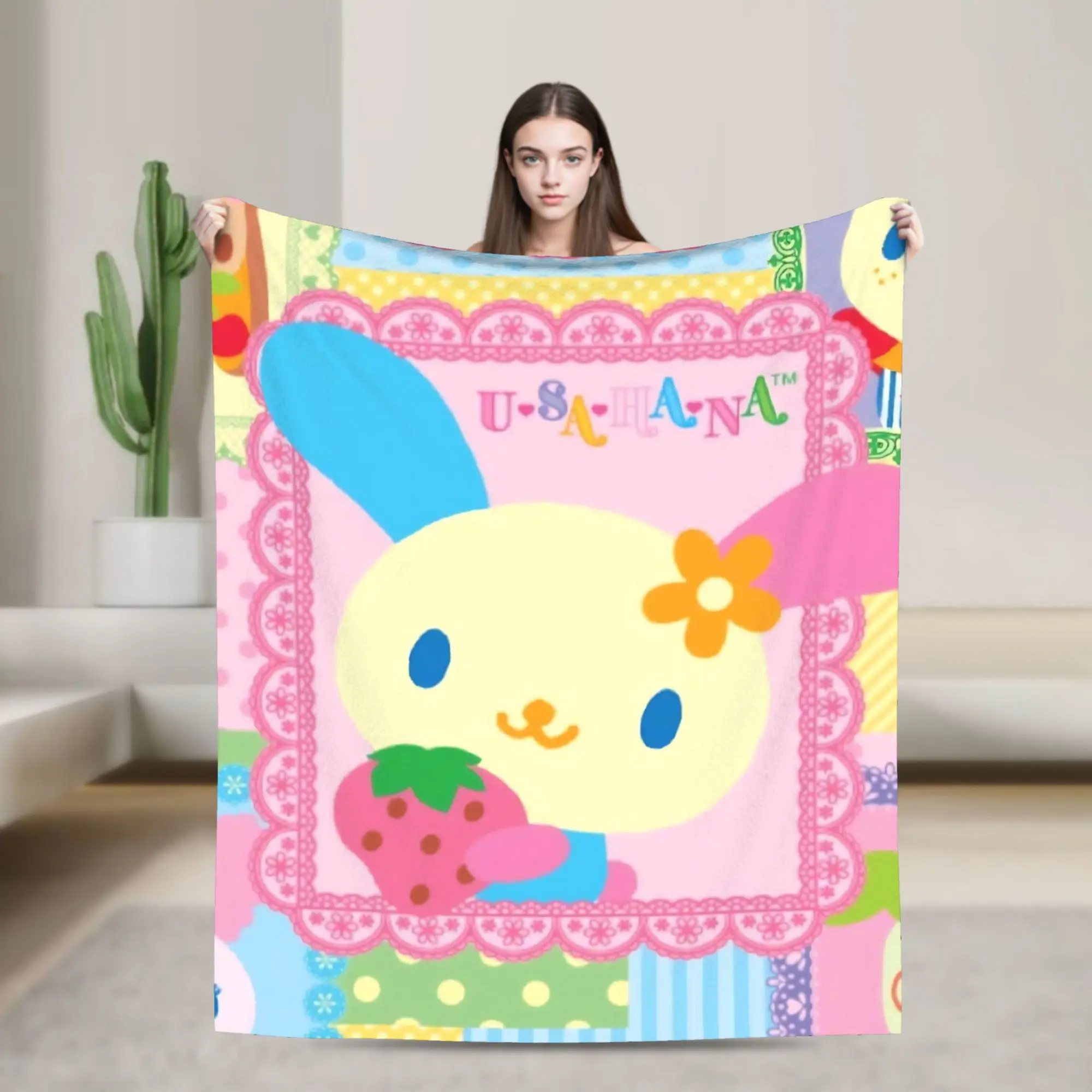 Usahana Cartoon Super Soft Blanket  Girls Boys Plush Bedding Throws Pattern Couch Chair Flannel Bedspread Sofa Bed Cover