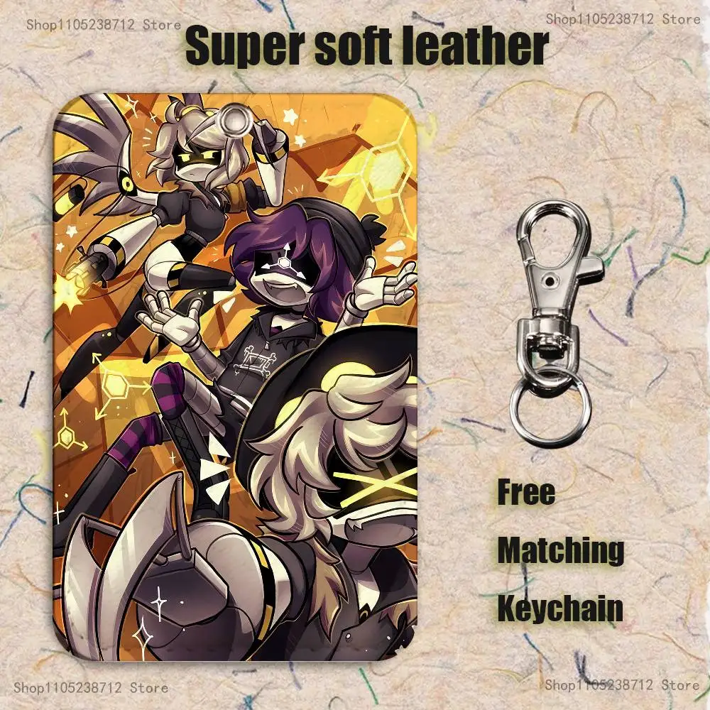 M-Murders D-Drones أنيمي L-Laple نمط حامل بطاقة جلدية المفاتيح حلقة رئيسية قفل الباب الوصول العلامات حافظة بطاقات الهوية بطاقة المفاتيح #6