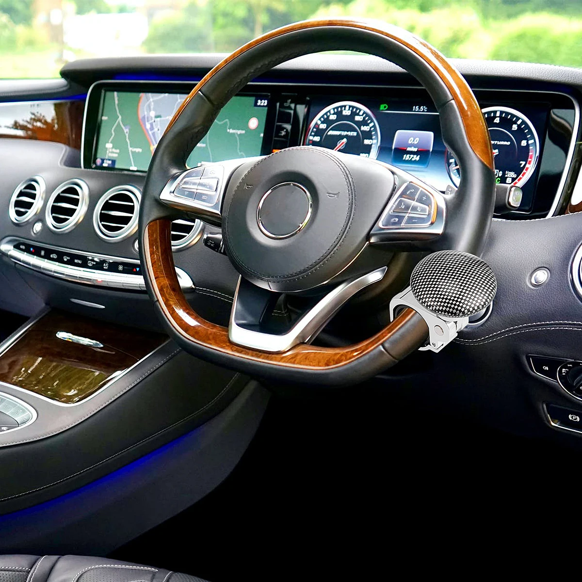 

Steering Wheel Assistive Ball Black Easy Rotate Power Knob Torque Car Interior Accessories Superior Quality Design
