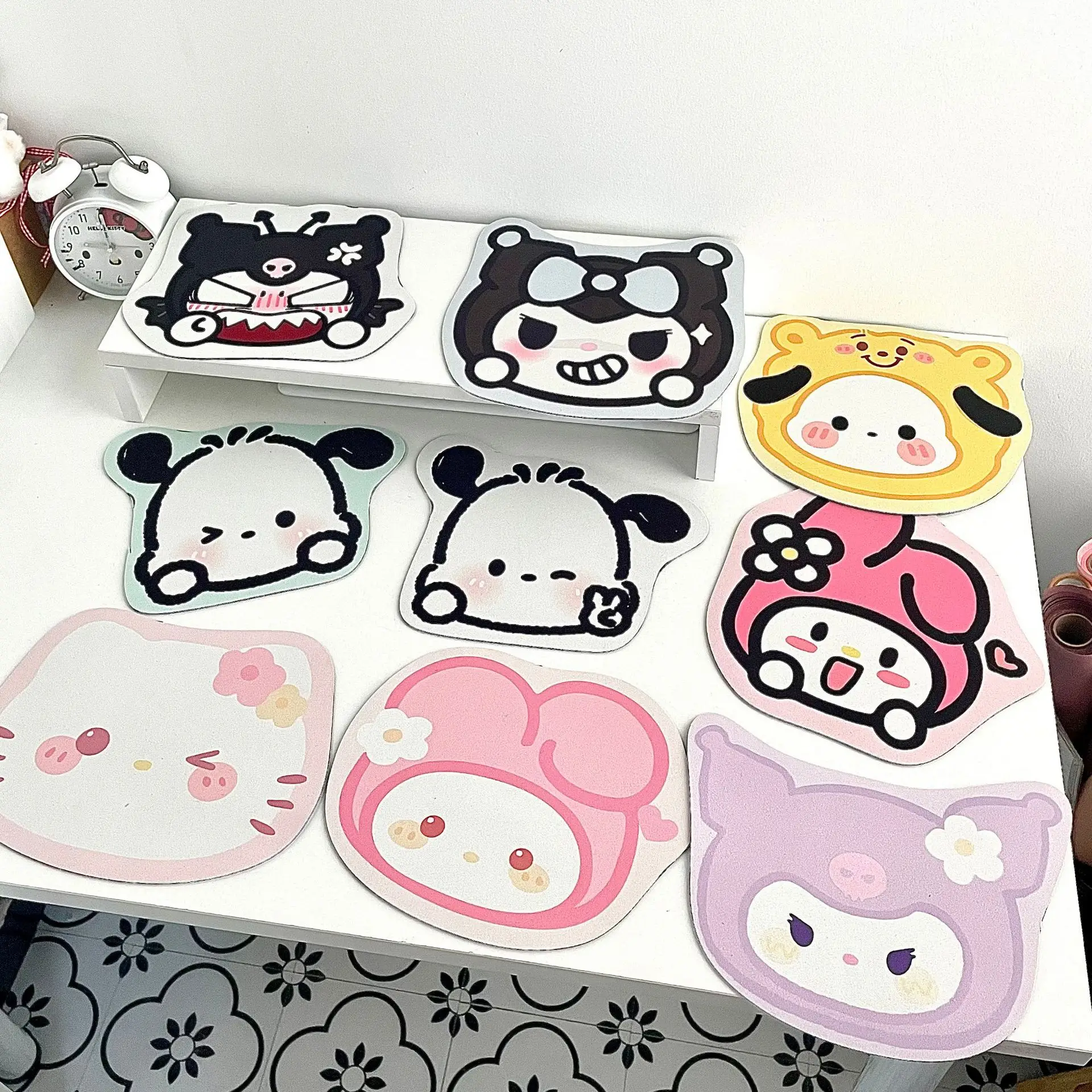 Cute Cartoon Shaped Mousepad Sanrio Shortcut Key Thickened Non slip Leather Large Wristband Animation E-sports