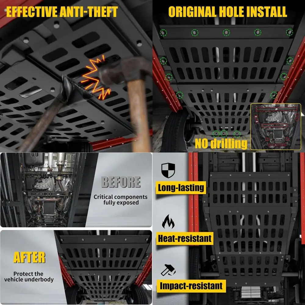 

Защитные пластины, совместимые с Ford F150 3,5 л 2021-2025, нижняя защита двигателя с супервинтом, углеродистая сталь, брызговик для трансмиссии Un