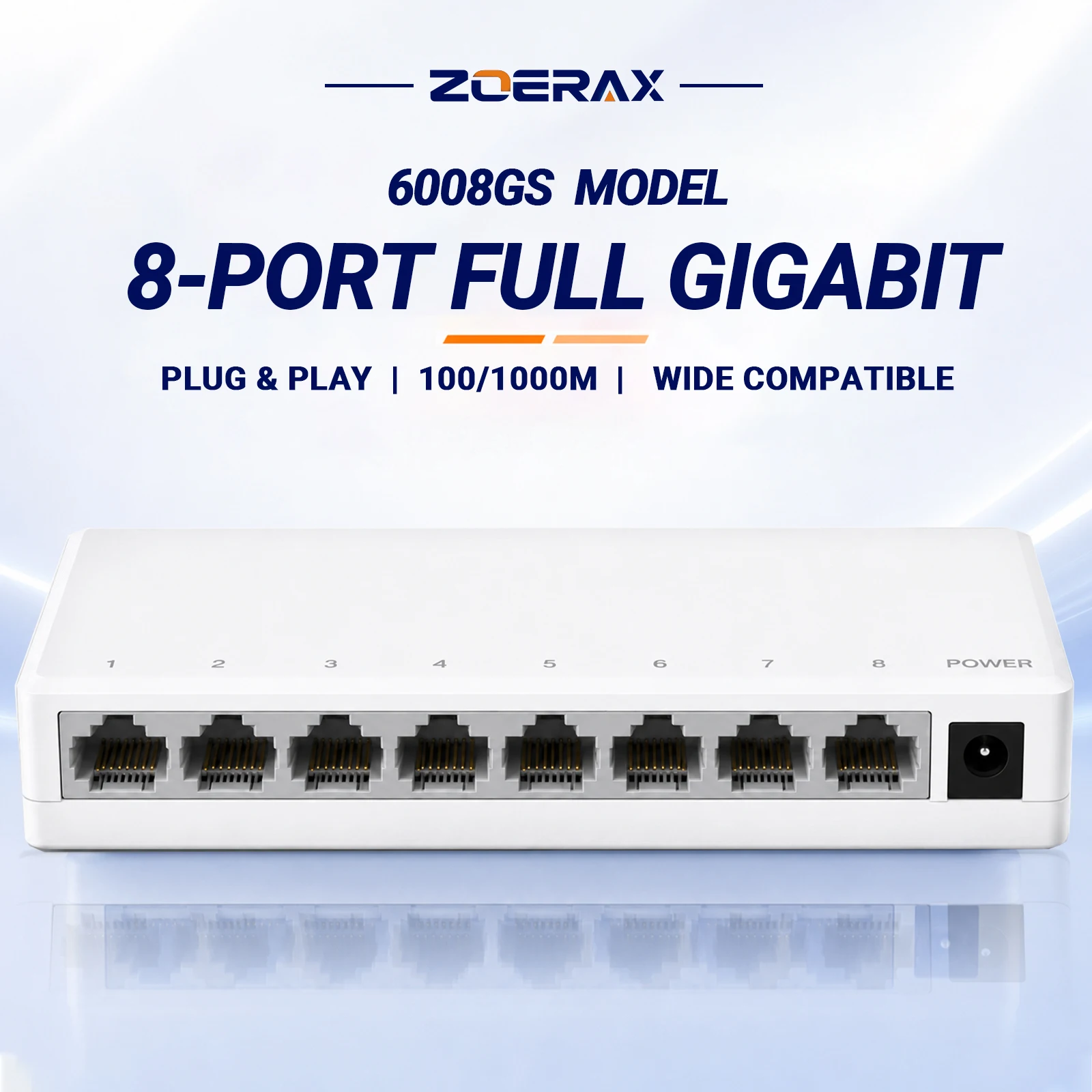 Natalink 8-Port Gigabit Network Switch Unmanaged Plug and Play Auto MDI/MDIX Easy Placement for Home Office IP Camera