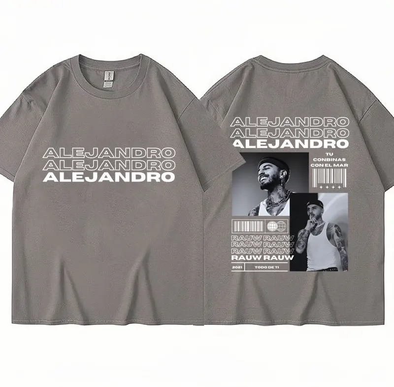 Camiseta De algodón De gran tamaño para hombre, prenda De vestir, Estilo Vintage, Gótico, a la moda, Rauw del cantante, Alexander, Álbum De Música, Todo De Ti, De los 90