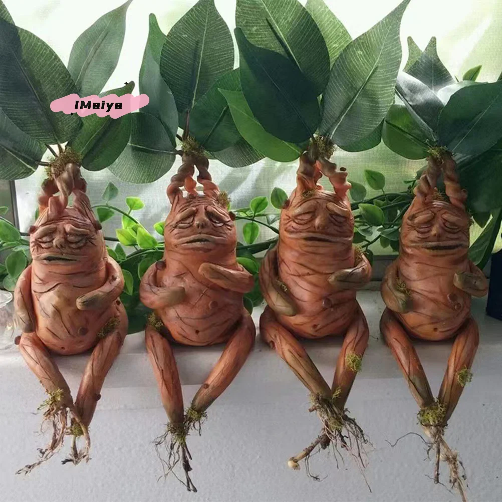 Estátua de Resina M-1pc Mandrake Grass: Ornamento Artístico para Jardim, Quintal, Sala de Estar e Quarto – Presente Ideal
