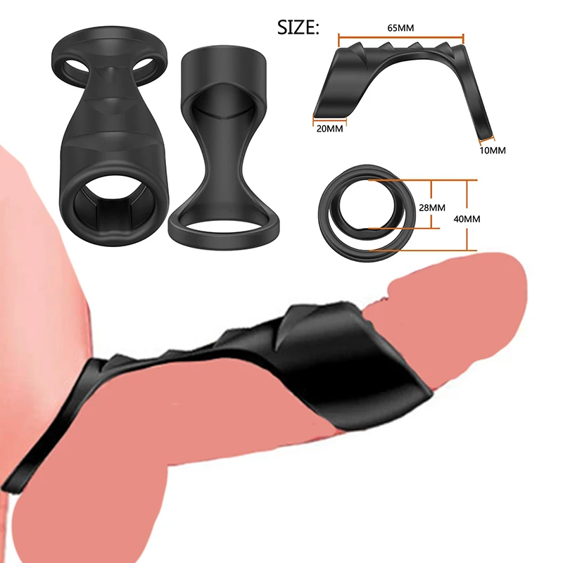 Double Penis Ring Men Stronger Erection Delay Ejaculation Reusable Stimulate Cock Enlarge Rings Erotic Adult Sex Toy For Couple