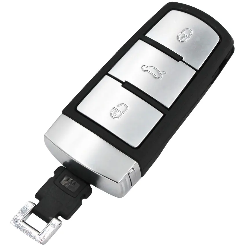 Ecusells 3 Buttons Half Smart Remote Car Key Fob for 3C0 959 752 BA 433mhz ID48 Chip for Passat B6 Magotan CC