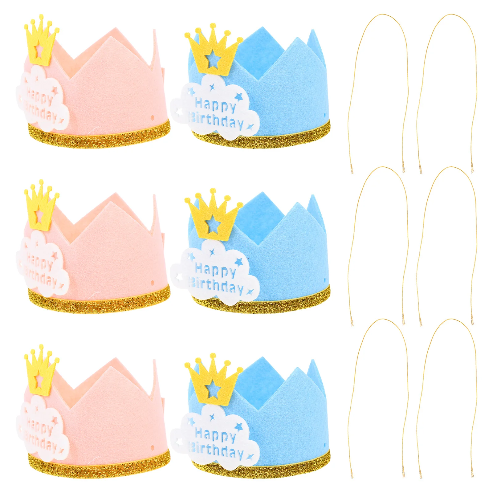 

6 Pcs Hat for Birthday Headpiece Hats Babies Has Supplies Decorative Party Bride