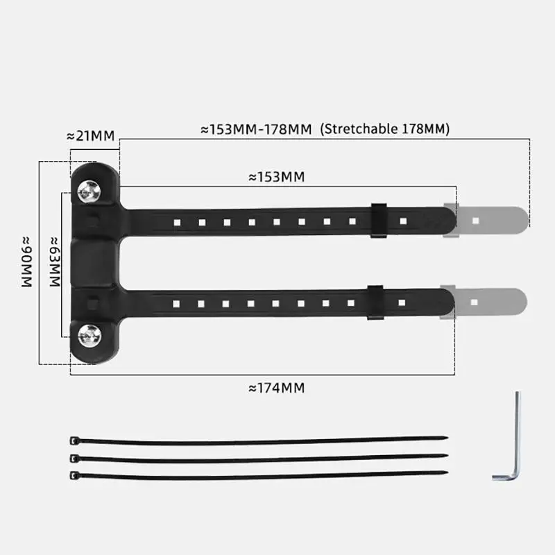 New Bicycle Water Bottle Mount Adaptor Silicone Gel Bandage Kettle Cage Strap Seatpost Fork Frame Install Holder Adapter view 6