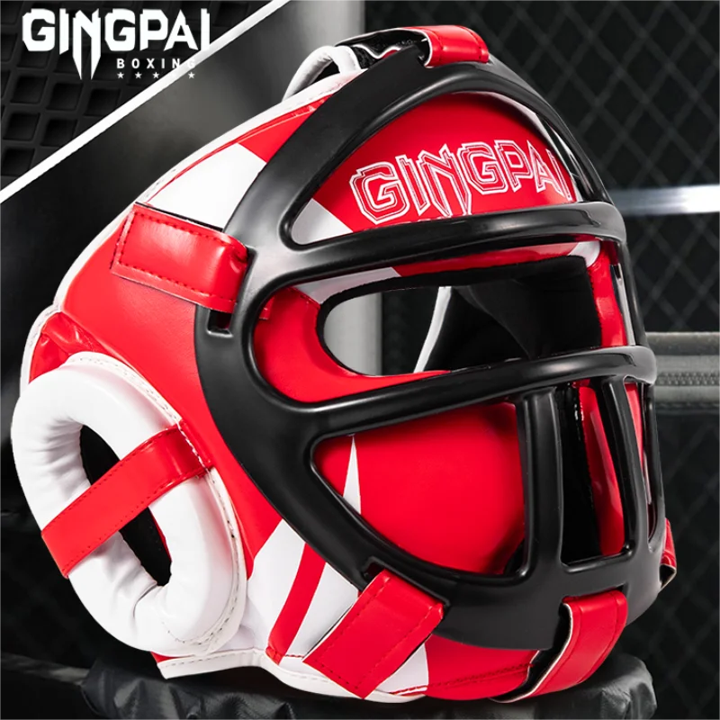 Boxmaske Helm Kreuzstrahl Geschlossener Kopfschutz Nasensteg Kampfhelm MMA Full Surround Training Schutzhelm