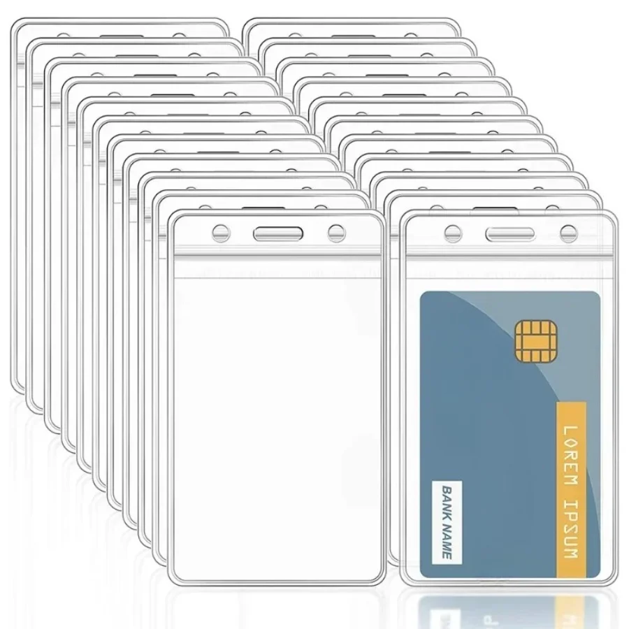 20PCS Waterproof Transparent Card Clip Plastic Protective Sleeve Bank Credit Card Protective Sleeve ID Card  Wallet