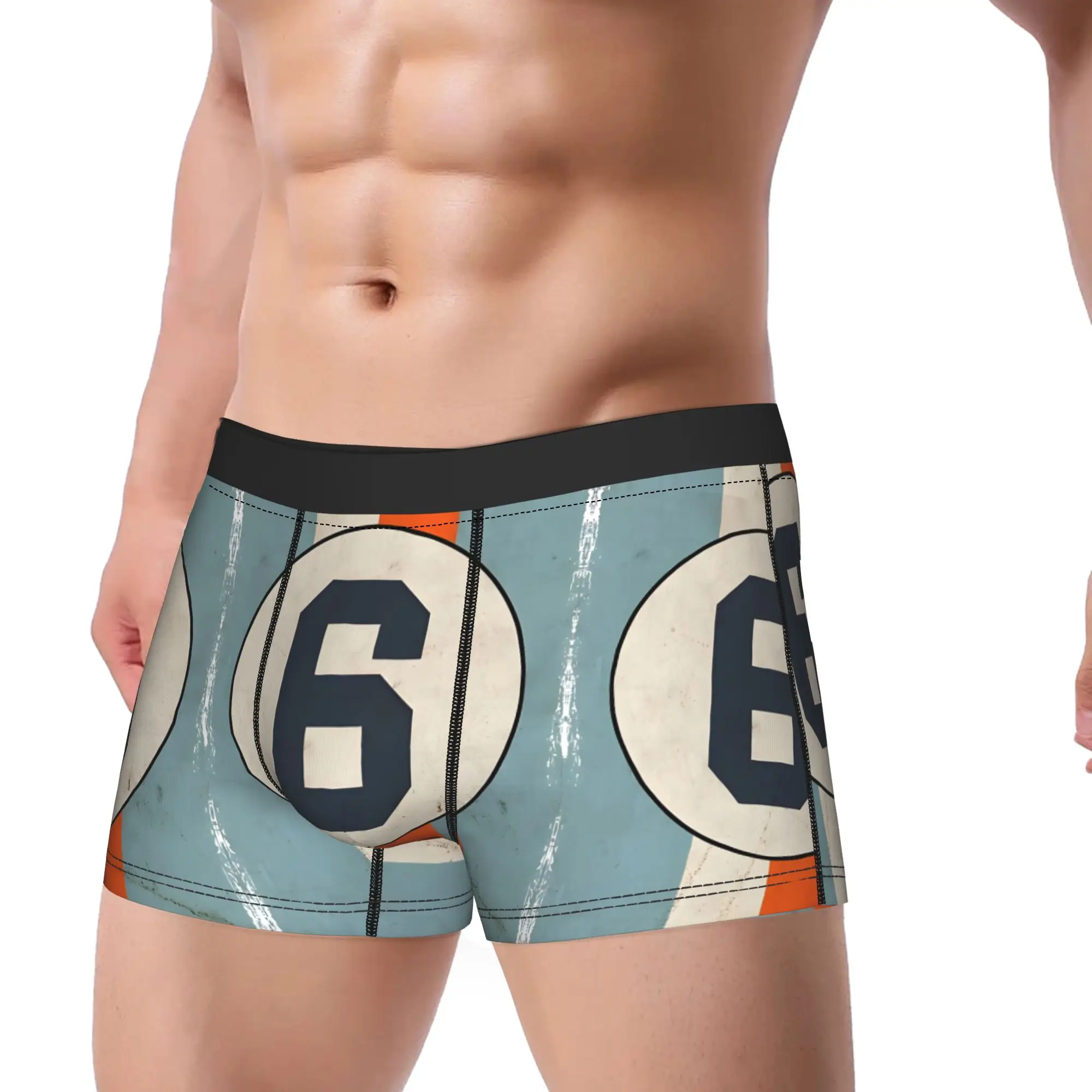 1piece Racing Stripes  Underpants Breathbale Panties Male Underwear Print Shorts
