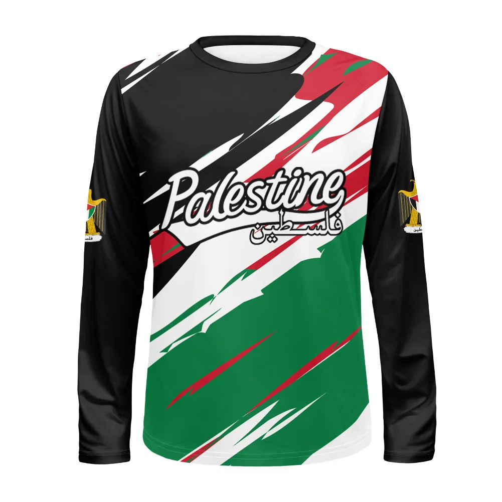 Palestine Youth Custom Name Number Team Logo Palaestina Long Sleeved T-shirt Ple Country Tate Palestina Nation Flag Clothes