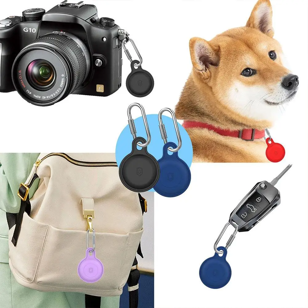 

Силиконовый чехол для GPS-трекера 8 цветов с металлическим карабином, универсальный ударопрочный чехол для ключей, сумок, багажа, ошейников для животных