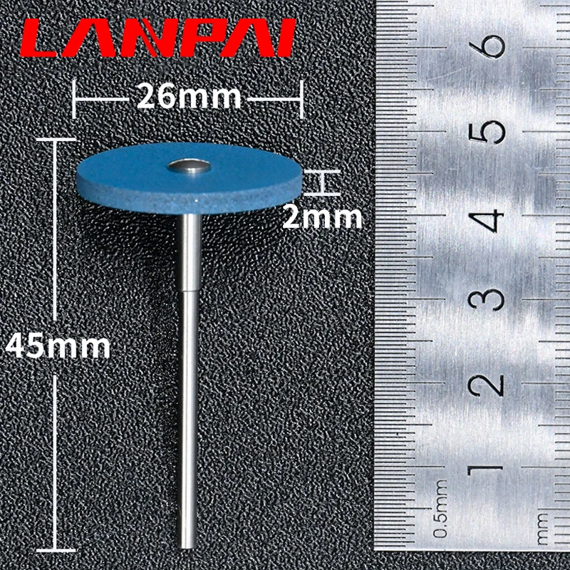 2*26mm Lanpai Dental Lab Rubber Diamond Zirconia Polishing Kit Grinding Head Zirconia Polisher InstrumentsDisc Rotary