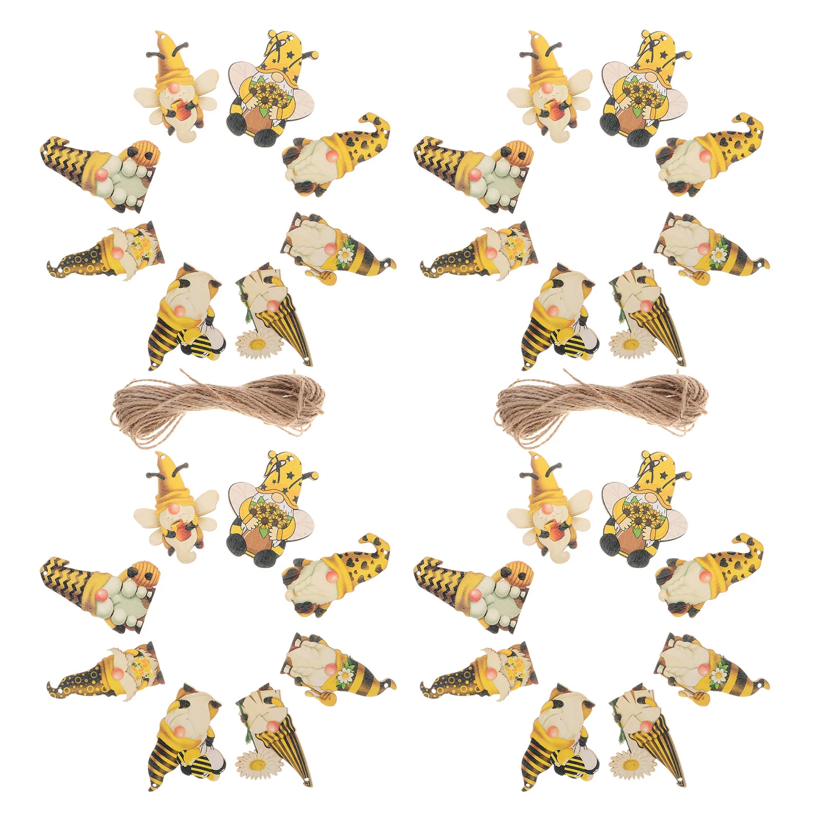 

40Pcs Gnome Hanging Ornaments Wooden Car Decorations Ornaments Easy Install Holiday Christmas Car Accessories