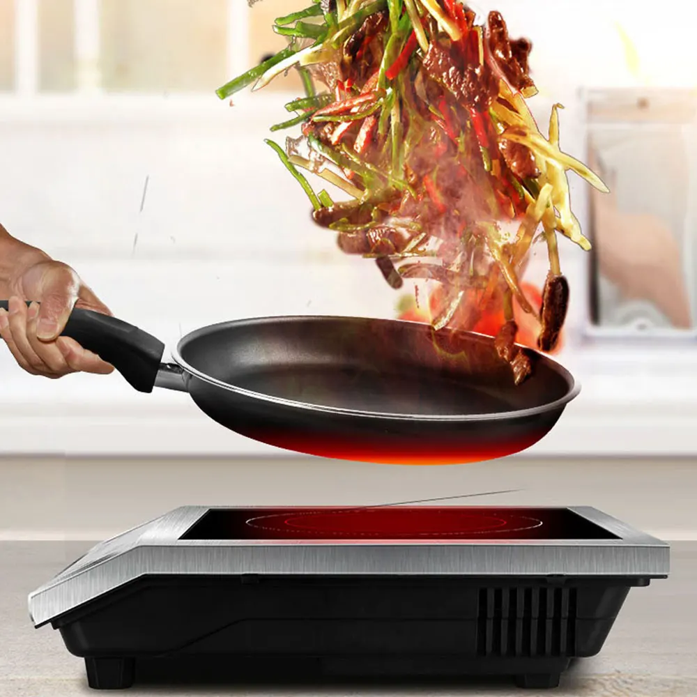 Fogão de indução de alta potência 3500W comercial fogão de indução de aço inoxidável doméstico stir fry bateria fogão avião