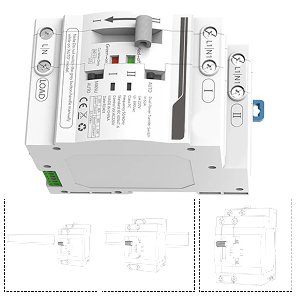 For Continuous Power 220V Power Switch ATS Dual Power Switch Reliable Specifications Wide Application Automatic Mode