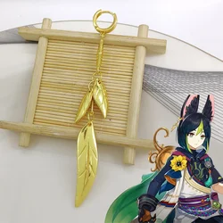Game Genshin Impact Earring Tighnari Cosplay Unisex Leaves Pendant Earrings Jewelry Accessories Eardrop Gifts