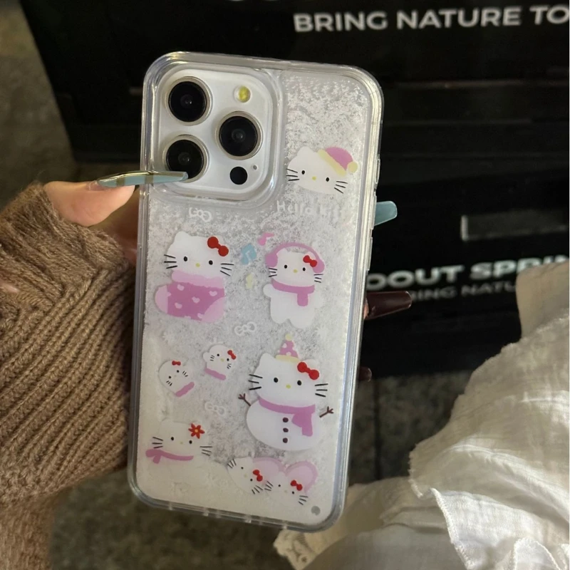 Sanrio Hello Kitty Phone Case For iPhone 15 14 13 11 12 Pro Max Plus XR XS MAX Cool Transparent Cover Anti-Fall Case