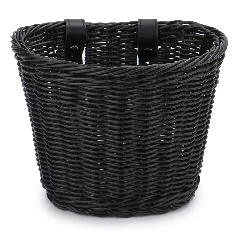 Front Handlebar Bicycle Basket Multifunction Traditional Bicycle Basket Waterproof Hand Woven Bike Basket for Kids Children Bike