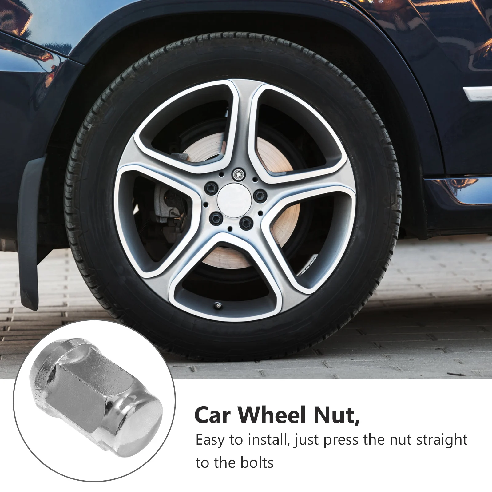 

20pcs Universal 12X1.5 Solid Car Wheel Nut Caps Bolt Rims Silver Durable Easy Install Hub Screw Rim Nut Small Lightweight