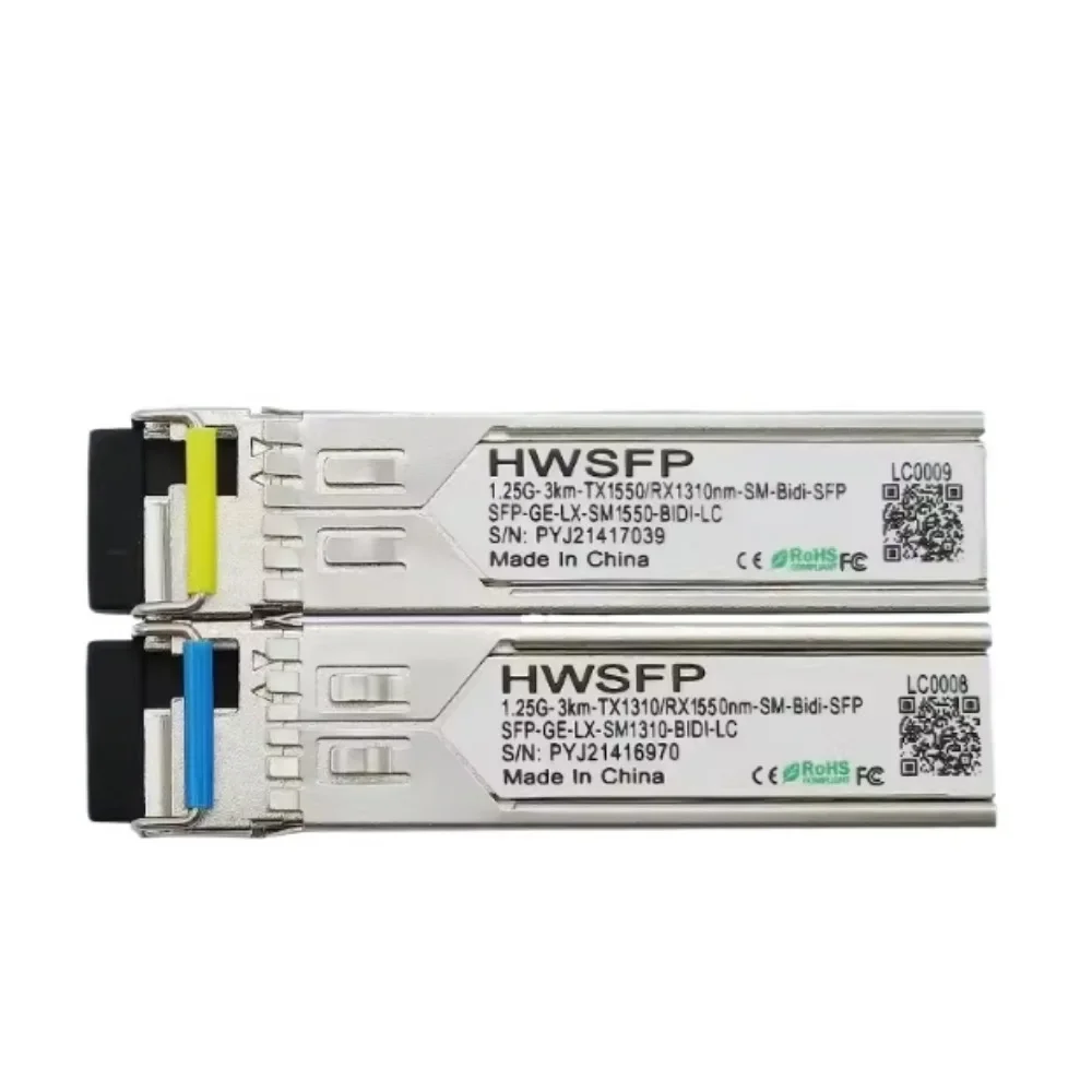 

HWSFP1.25G 3km Gigabit single-mode single-fiber optical module AB end pair SFP-GE-LX-SM1310/1550-BIDI compatible with Huawei H3C