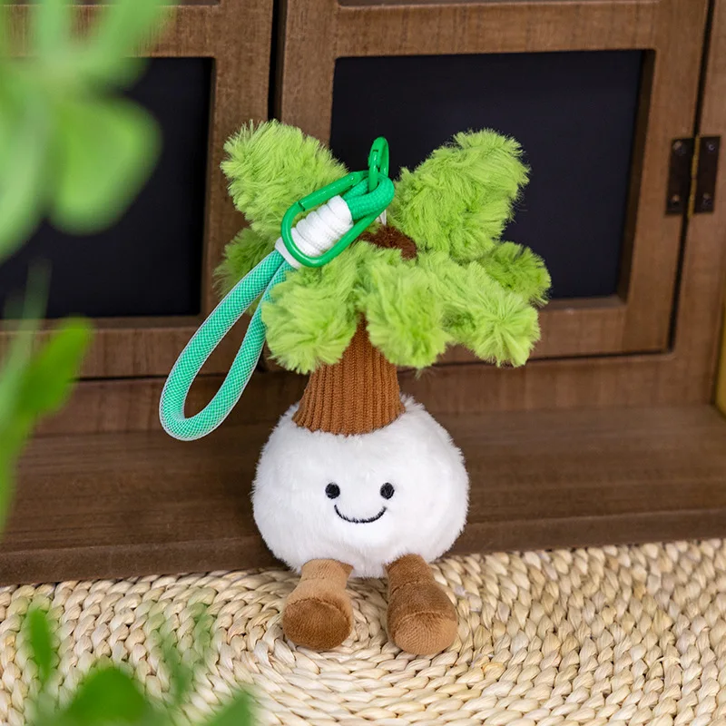 Cute Plush Bag Charm Keychain, Treasure Box & Coconut Drink Plush Doll Pendant, Kawaii Backpack Handbag Hanging Accessory