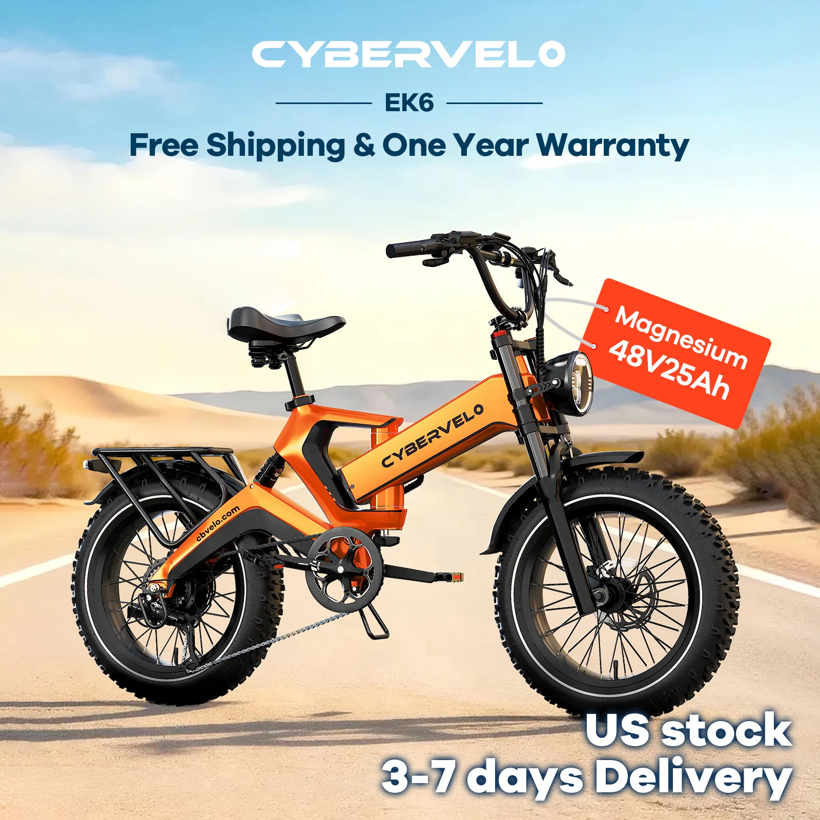 

2000W Peak 20 Inch 4.0 Wide Fat Tire Foldable Ebike, 48V 25Ah Detachable Battery, 35MPH Max Speed 100 Miles Ultra Long Range Adult Bicycle EK6