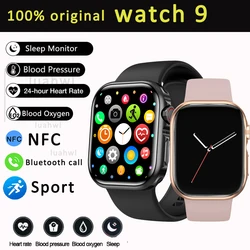 2023 Watch 9 Smart Watch Men Body Temperature BT Call NFC Always on Display GPS Sport Watches Women Smartwatch For ios  Android