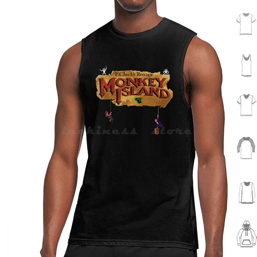 Monkey Island 2-Lechuck's Revenge Tank Tops Print Cotton Commodore Amiga Screen Computer Retro Classic Bit Pixel Geek