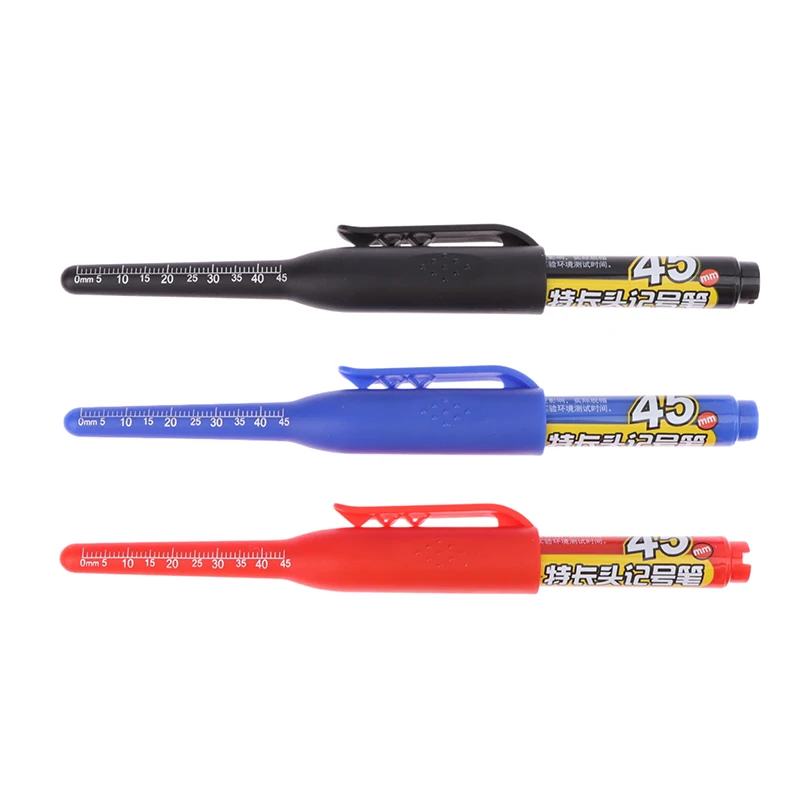 45mm Deep Hole Long Nib Head Markers Deep Drill Hole Long Nib Scriber Multifunction Mechanical Carpentry Colorful Marker Pen