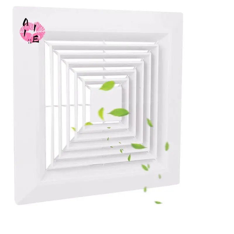 A11E-Bathroom Exhaust Fan Cover With Spring, Square Ceiling Or Wall Mounted Exhaust Fan, Ceiling Fan, Grille, Air Diffuser