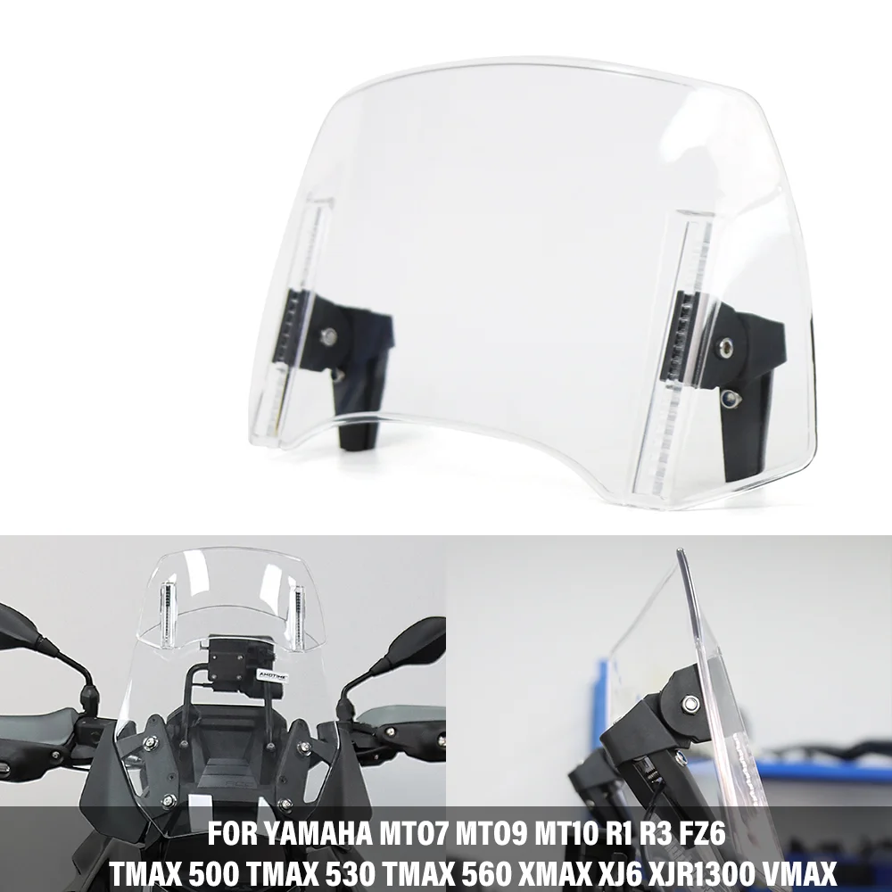 

Универсальный регулируемый расширитель ветрового стекла, дефлектор для Yamaha MT07/09/10 R1 R3 FZ6 TMAX 500/530/560 MAX XJ6 XJR1300 VMAX