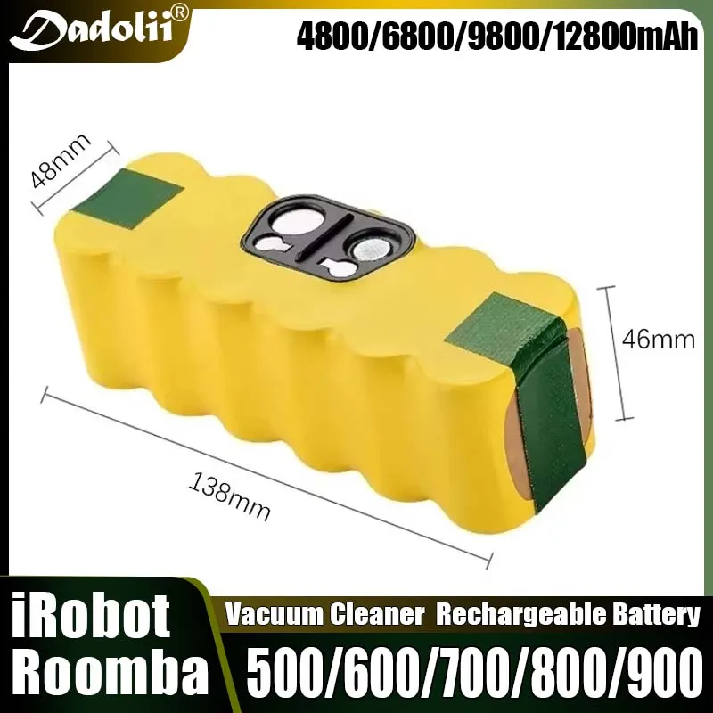 14.4V 6800mAh For iRobot Roomba Battery 500 600 700 800 900 595 620 650 780 890 Battery For Roomba Vacuum Cleaner Battery