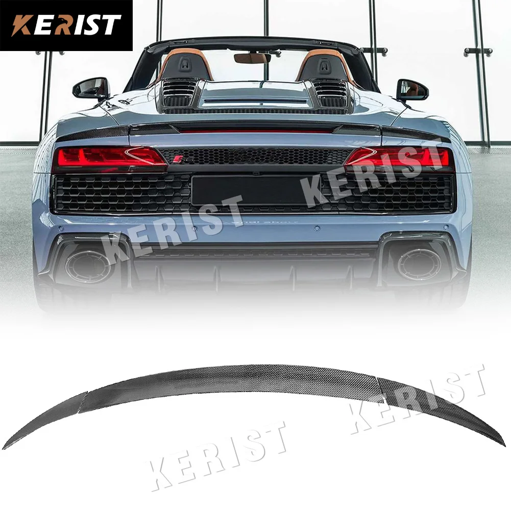 

SPOILER r8 spyder Carbon Spoiler for audi R8 Convertible spyder v8 v10 not fit for R8 coupe Wing Lip Sticker 2016-up